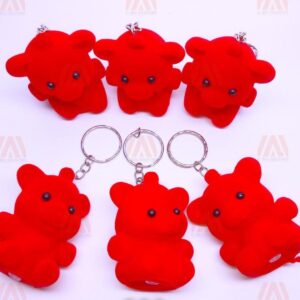 01 PCs Cute Key Chain Teddy Cherry | Small Red Bear Key Chain | Teddy Bear Key-Chain For Girls - Red Color Teddy Bear Keychain - Image 2