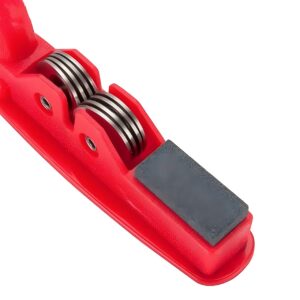 Professional Knife Sharpener with 8-Wheel Blades & Sanding Stone | Durable Plastic Grip, Coarse & Fine Sharpening Slots for Kitchen Knives | Compact & Reliable Knife Filer for Quick Sharpening & Polishing (Random Color) - Image 4