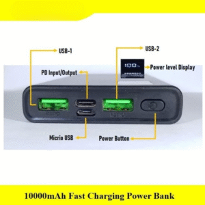 10000mAh Power Bank ? PD Fast Charging with Digital Display & Full Capacity Backup (Random color) - Image 4