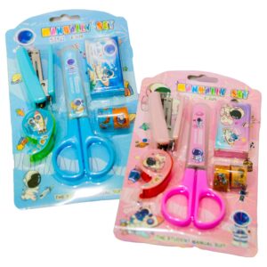 Space-Themed Stationery Set for Students and Office Use ? 6-Piece Desk Organizer Kit with Stapler, Staple Pins, Scissors, Mini Washi Tapes, and Tape Dispenser ? Creative Back-to-School and Gift Set (Random Color) - Image 3