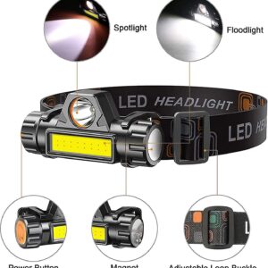 Rechargeable High Power LED Headlamp ? Waterproof Headlight with Adjustable Brightness, Magnetic Side & Ergonomic Strap for Camping, Hiking, Fishing & Outdoor Use - Image 5