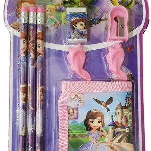 8 Pcs Disney Stationery Gift Set for Kids ? Includes Pencils, Eraser, Sharpener, Pencil Caps & Wallet (Random Character) - Image 3