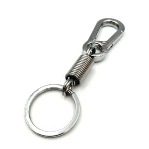 01 PCs Metallic Spring Hook Keychain ? Strong Flexible Key Holder for Girls? Bags & Boys | Matt Chrome Finish | Key-Chain - Image 3