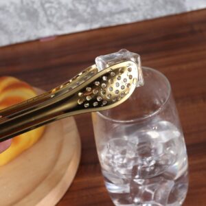 Mini Stainless Steel Food Serving Tong ? 6 Inch Strainer Tong with 28-Hole Flat Head for Salad, Ice Cubes, Pastries, Frying & Tea - Image 3