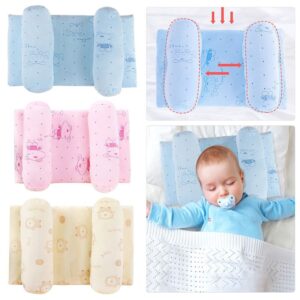 Soft Head Shaping Newborn Pillow for Flat Head Prevention, Breathable & Portable Infant Cushion - Baby Head Shaping Pillow - Adjustable Newborn Baby Head Shaping Pillow ( Random Color & Design ) - Without Box - Image 4