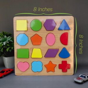Colorful Geometric Shapes Wooden Cognitive Board Puzzle ? Educational Learning Toy for Kids (1?3 Years, Safe & Durable) - Image 4