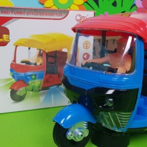 Musical Electric Tricycle Rickshaw Toy for Kids ? Battery Operated with Front & Rear Lights, Music, Durable Plastic Build, (Multi-Color) - Image 3