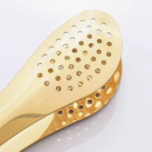 Mini Stainless Steel Food Serving Tong ? 6 Inch Strainer Tong with 28-Hole Flat Head for Salad, Ice Cubes, Pastries, Frying & Tea - Image 2