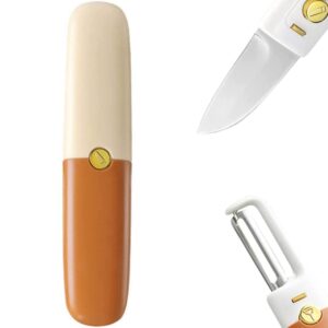 2-in-1 Stainless Steel Fruit Knife with Peeler ? Portable Fruit Cutting & Peeling Tool - Image 4
