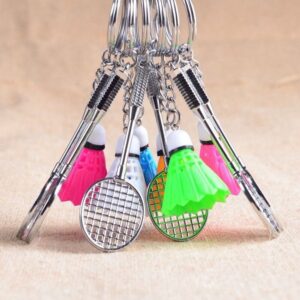 01 PCs Metal Badminton Racket & Ball Keychain ? Stylish Keyring Gift for Girls? Bags & Boys | Random Color Key-Chain - Image 3