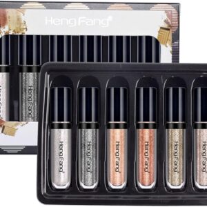 HENG FANG 6 Pcs Liquid Diamond Glitter Eyeshadows Set ? Waterproof, Long-Lasting, Vibrant Colors with Lightweight Texture for Bold & Sparkling Eye Makeup - Image 1