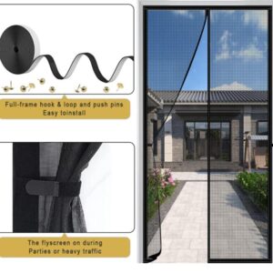 Hands-Free Retractable Magic Mesh Screen Door ? Magnetic Closure, Easy Install, Keeps Bugs Out - Image 2