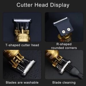 Metal Body -VINTAGE T9 Trimmer hair Trimmer for men shaver for men original Usb Rechargeable hair cutting machine metal body Beard Trimmer, - Image 3