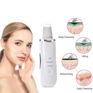 Rechargeable Ultrasonic Skin Scrubber ? Deep Cleansing Facial Spatula & Blackhead Remover with Vibration & Peeling Modes - Image 4