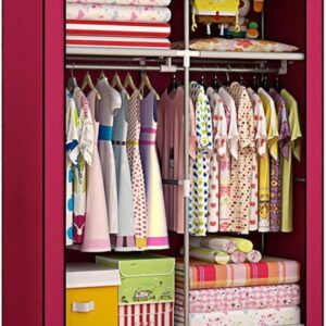 2 Door Fancy & Portable Foldable Closet Wardrobe Storage Organizer with Shelves Foe Multi Purpose 105x45x175cm (Random Color) - Image 2