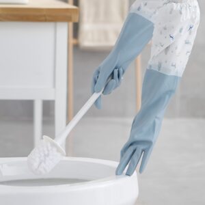 Long Reusable Dishwashing Gloves with Warm Fleece Lining ? Extra Long Waterproof Rubber Cleaning Gloves, Anti-Slip, Heat Resistant for Kitchen, Laundry, and Household Use (Random Color) - Image 5