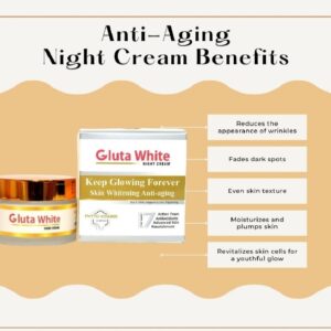 Gluta White Night Cream (50 ml) - Glutathione white Cream Extreme Strong whitening And Anti-Aging night cream - Gluta White Night Cream  - Achieve a Brighter, More Radiant Complexion - Image 4