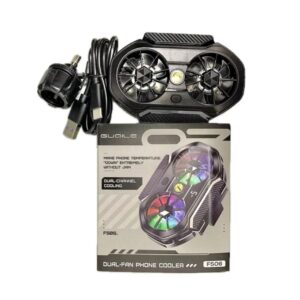 FS06 Semiconductor Cooling Mobile Phone Cooler Radiator Dual Fans Digital Display for Live Streaming with Universal Wheel - Image 5