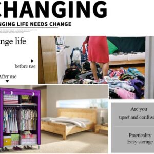 2 Door Fancy & Portable Foldable Closet Wardrobe Storage Organizer with Shelves Foe Multi Purpose 105x45x175cm (Random Color) - Image 5