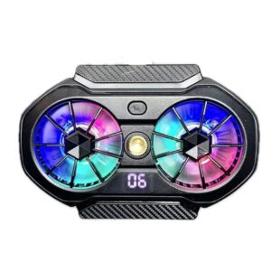 FS06 Semiconductor Cooling Mobile Phone Cooler Radiator Dual Fans Digital Display for Live Streaming with Universal Wheel - Image 3