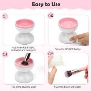 Electric Makeup Brush Cleaner Machine Gentle And Efficient Cleaning USB Powered Electric Scrubber Makeup Supply - Image 4