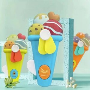 Handheld Ice Cream Cone Toy Fan for Kids ? Cute Cartoon Design, Safe Soft Blades, Portable Mini Fan for Summer Play & Cooling (Random Color) - Image 3