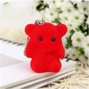 01 PCs Cute Key Chain Teddy Cherry | Small Red Bear Key Chain | Teddy Bear Key-Chain For Girls - Red Color Teddy Bear Keychain - Image 1