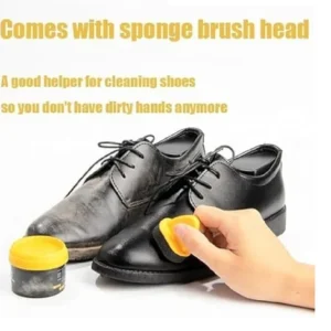 Black Leather Shoe Polish Cream with Sponge - Image 4