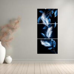 set of 3 leaf art wooden frames for wall decoration / sticky photo tiles - Image 1