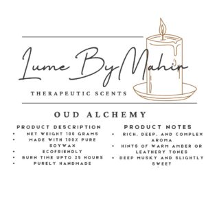 Oud Alchemy Candle | Every Flicker Tells a Tale ? Handmade Amber & Musk Soy Wax Candle - 100gram - Image 2