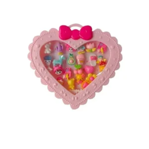 Pack of 24 Cute Rings in Heart Shape Box - Image 3