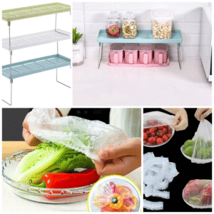 ( 2 in 1 ) stack- up shelf and disposible food bag (100 pieces) (random color) - Image 5