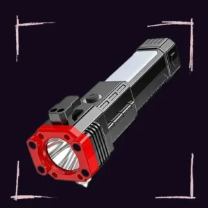 High-power Led Torch Light Rechargeable Flashlight And Multi functional Tactical Hammer & Power Bank To Charge the Phone With Box ( Random Color ) - Image 3