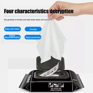 Disposable Shoe Cleaning Wipes | Quick Shine Clean Wet Wipes (80 Wipes In 1 Packet) | Instant Shoe Care | Easy, Mess-Free Cleaning - Image 3