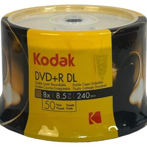 Kodak, DVD+R DL Blank Discs, Pack of 50-DiscsKodak, DVD+R DL Blank Discs | Kodak Dual Layer DVD+R 8.5GB 8X ? High Capacity Record-able Disc - Image 2
