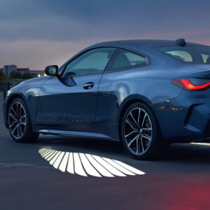 2 Pc Universal Car Rearview Mirror Side LED Angel Wing Light Dynamic Projection Lamp - Image 4