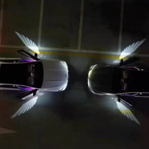 2 Pc Universal Car Rearview Mirror Side LED Angel Wing Light Dynamic Projection Lamp - Image 3