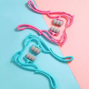 6 Wheel Pressure Point Neck Massager Relieve Neck, Back And Shoulder Pain (Random Color) - Image 2