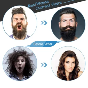 Rechargeable Hair Curler Beard Shawl Comb Multi functional Hair Straightener Comb Brush - Imported - Image 3