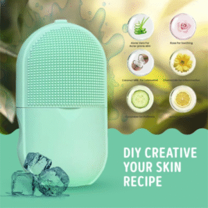 Combo Deal | Ice Roller Facial Massage | Silicone Cleansing Ice Lattice + Silicone Face Mask Brush Applicator (Random color) - Image 4