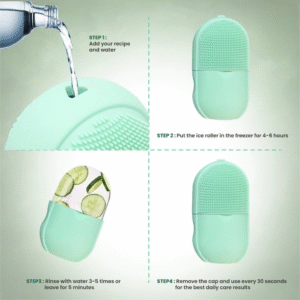 Silicone Cleansing Ice Lattice | Ice Roller Facial Massage | Ice Cube Roller with Scrub - Random color - Image 5