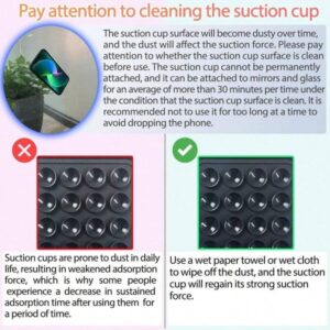 Square Double Side Suction Cups Cell Phone Holder Universal Bubble Gripper Silicone Pad (random Colour) - Image 3