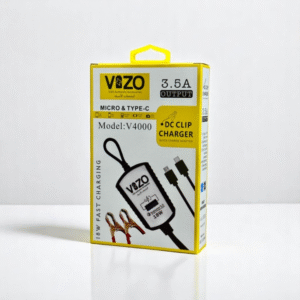 V4000 Dual Cable Clip Charger | Best Quality Type C Charger - 18W Charger - Vizo Charger | DC Clip Charger with Micro & Type-C Cable - 3.5 A - Image 3