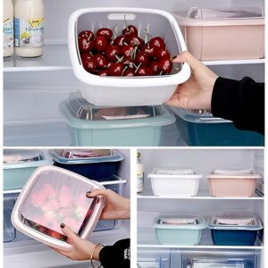 Multi-function Double-layer Draining Storage Basket with Lid | Kitchen Basket (Random Color) - Image 3